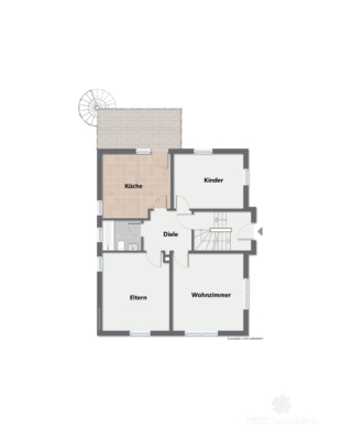 *VERKAUFT* BERK Immobilien – kleine Oase mit viel Platz: top gepflegtes ZFH in Mainaschaff - Grundriss EG (105100)