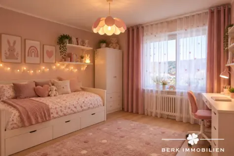 BERK Immobilien – Ein Haus zum Verlieben: Einfamilienhaus mit Charme und viel Platz in Klingenberg/Röllfeld - Kinderzimmer 2 OG mit KI generiert (130770)