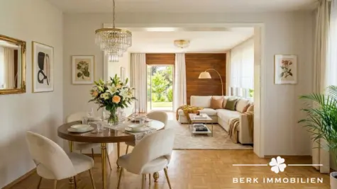 BERK Immobilien – Ein Haus zum Verlieben: Einfamilienhaus mit Charme und viel Platz in Klingenberg/Röllfeld - so könnte das Wohn- und Essbereich aussehen - mit KI generiert (130759)