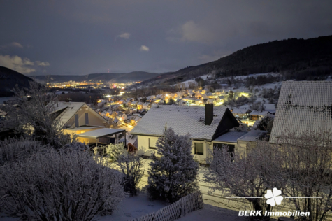 BERK Immobilien – Gartenparadies am Waldrand mit gigantischem Ausblick – Haus in TE in Laudenbach - Winterimpression (122141)