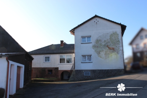 BERK Immobilien – Ländliches Anwesen mit Scheune, Garagen und viel Potenzial in Schippach - Hausansicht (117423)