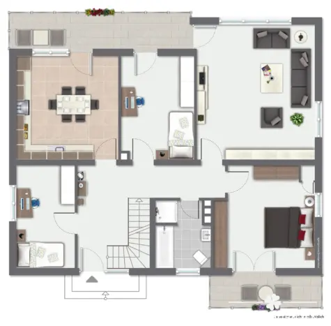 BERK Immobilien – Zweifamilienhaus mit Einliegerwohnung, Doppelgarage und Ausbaupotenzial - EG immoGrafik (131668)