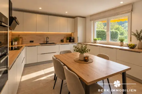 BERK Immobilien – Zweifamilienhaus mit Einliegerwohnung, Doppelgarage und Ausbaupotenzial - Küche KG KI generiert (131655)