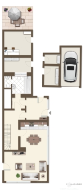 BERK Immobilien – Geräumige DHH sucht Handwerker! – Familienobjekt mit Garage und großzügigem Garten - EG visu (109882)