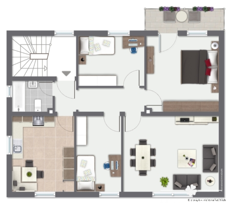 BERK Immobilien – Modernisiertes Wohn- und Geschäftshaus mit Mieteinnahmen und Entwicklungspotenzial - Grundriss Obergeschoss (126930)