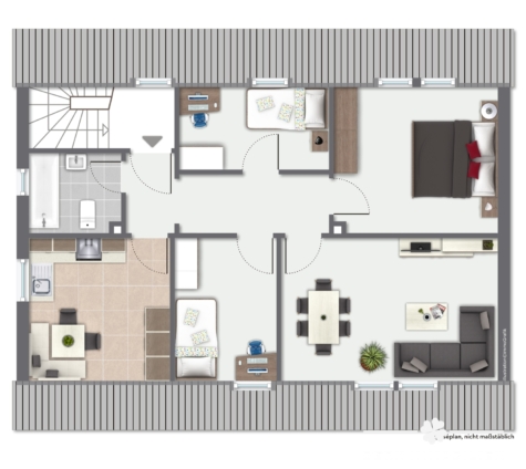 BERK Immobilien – Modernisiertes Wohn- und Geschäftshaus mit Mieteinnahmen und Entwicklungspotenzial - Grundriss Dachgeschoss (126931)