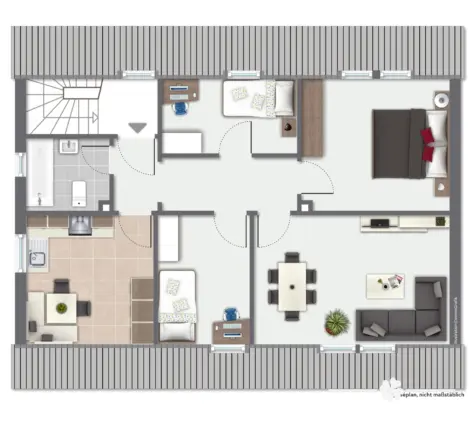 BERK Immobilien – Modernisiertes Wohn- und Geschäftshaus mit Mieteinnahmen und Entwicklungspotenzial - Grundriss Dachgeschoss (130932)