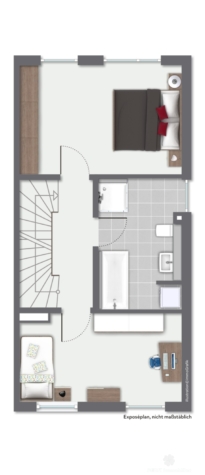 BERK Immobilien – moderne Neubau-Doppelhaushälfte in Sailauf. Ideal für Familien, mit förderfähigem KfW40-Standard - Obergeschoss Rechts-immoGrafik-Exposeplan-36192013102-DINA4 (118978)