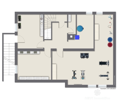 BERK Immobilien – naturnah & zentral: Ein- bis Zweifamilienhaus mit tollem Schnitt & sonnigem Grundstück in Gailbach - Grundriss visualisiert KG (125416)