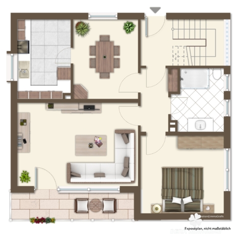 BERK Immobilien – Großzügiges 1-2 Familienhaus in begehrter Lage von Babenhausen - Grundriss EG (vis.) (126055)