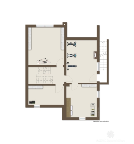BERK Immobilien – Charmantes Einfamilienhaus mit Doppelgarage und großem Grundstück in Mainaschaff - Grundriss KG (vis.) (116893)