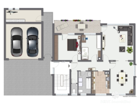 VERKAUFT – BERK Immobilien – MFH, Mehrgenerationenhaus, Anlageobjekt – Gelegenheit in Eschau mit drei Wohnungen - Grundriss Erdgeschoss (117950)