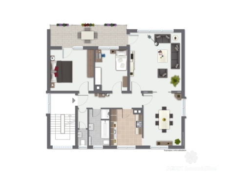 VERKAUFT – BERK Immobilien – MFH, Mehrgenerationenhaus, Anlageobjekt – Gelegenheit in Eschau mit drei Wohnungen - Grundriss Obergeschoss (117951)