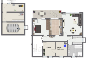 BERK Immobilien – MFH, Mehrgenerationenhaus, Anlageobjekt – Gelegenheit in Eschau mit drei Wohnungen - Grundriss Untergeschoss (104958)