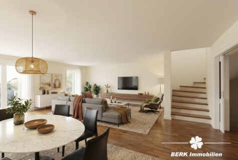 BERK Immobilien – Licht, Ruhe & Weitblick: Ihr neues Zuhause in bester Lage von Haibach - KI-generiertes Einrichtungsbeispiel warm (118717)